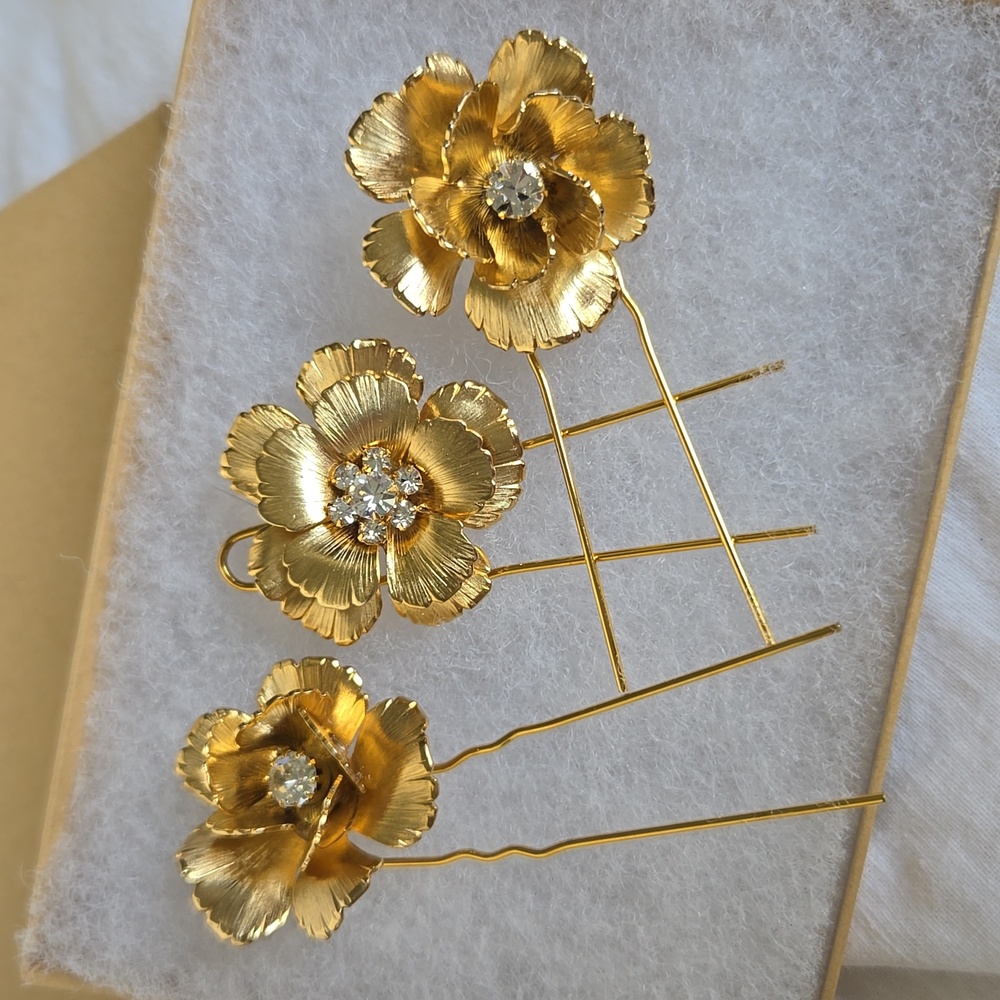 Anthropologie Magnolia Flower Hair Pins Bridal
